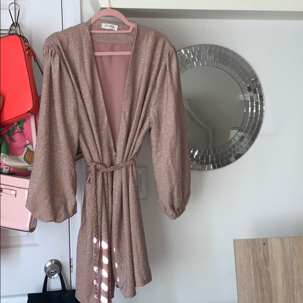 Sparkly Pink Wrap Dress